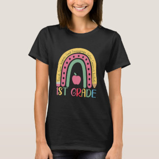 1st Grade Rainbow Team First Grade Teacher Boho Ra T-Shirt