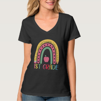 1st Grade Rainbow Team First Grade Teacher Boho Ra T-Shirt