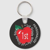 1st Grade Rocks - Lehrer Schlüsselanhänger (Vorderseite)