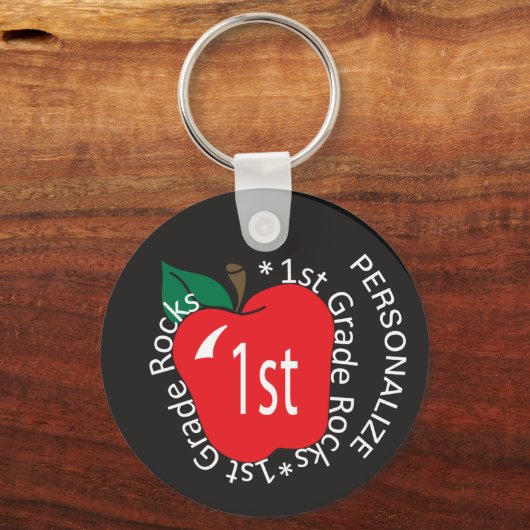 1st Grade Rocks - Lehrer Schlüsselanhänger (Vorderseite)