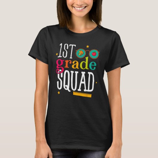 1st Grade Squad Back to School Student Teacher T-Shirt (Vorderseite)