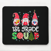 1st Grade Squad Gnome Teacher Christmas Ne Buffalo Mousepad (Vorne)