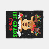 1st Grade Squad Xmas Reindeer Teacher Student Chri Fleecedecke (Vorderseite (Horizontal))