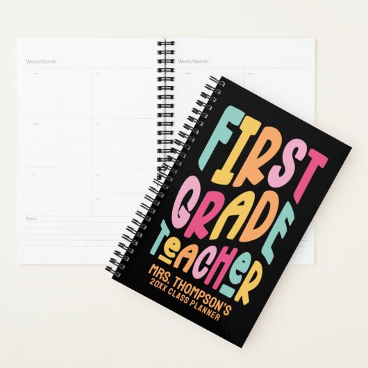 1st Grade Teacher Colorful Text Planner Planer (Anzeige)