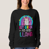 1st Grade Teacher Rainbow No Prob Llama 100th Day Sweatshirt (Vorderseite)