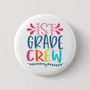 1st Grade Teacher T-Shirt Back To School 1st Grade Button