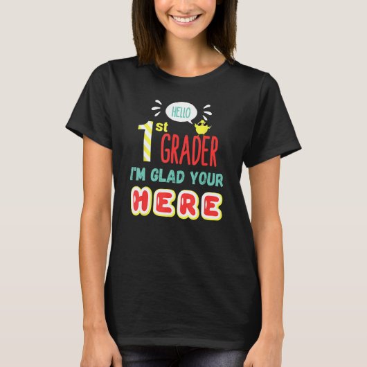 1st Grade Teacher Team Hello 1st First Grader Back T-Shirt (Vorderseite)