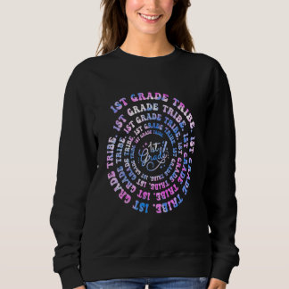 1st Grade Tribe Spiral Groovy Vintage First Day Of Sweatshirt