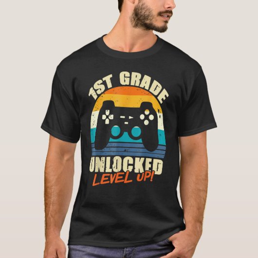 1st Grade Unlocked Level Up Gamer Back To School F T-Shirt (Vorderseite)