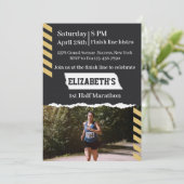 1st Half Marathon Runner First Running 13 1 Party Einladung (Stehend Vorderseite)