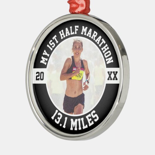 1st Half Marathon Runner First Running Beginner Ornament Aus Metall (Links)