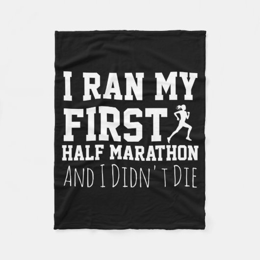 1st Half Marathon Runner Funny Running First  Fleecedecke (Vorderseite)
