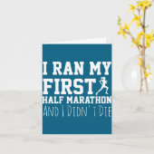 1st Half Marathon Runner Funny Running First  Karte (Gelbe Blume)