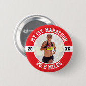 1st Marathon Runner First Running Marathoner 26 2 Button (Vorne & Hinten)