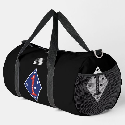 1st Marine Division Veteran Personalisiert Duffle Bag (Rechte Ecke)
