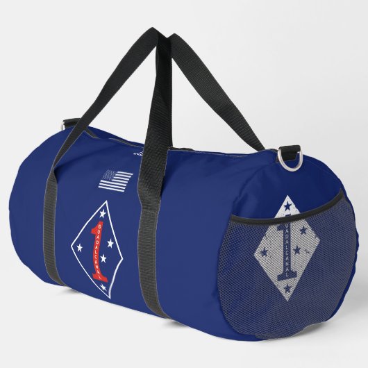 1st Marine Division Veteran Personalized Duffle Bag (Rechte Ecke)