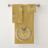 1st or 50th Wedding Anniversary Golden Ochre Towel Badhandtuch Set (Insitu)