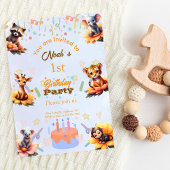 1st Party Animals Kids Birthday Invitation  Einladung