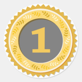 1st Place Gold Medal Dark Runder Aufkleber