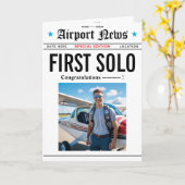 1st Solo Flight Congratulations Card Karte (Gelbe Blume)