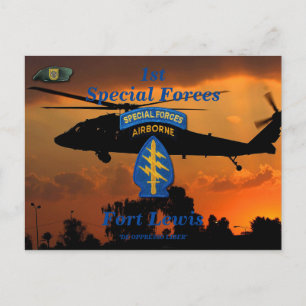 1st Special Forces Green Berets SF SFG SOF Veteran Postkarte