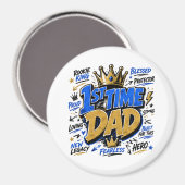 1st Time Dad Zweifarben-Kaffee Magnet (Vorderseite/Rückseite)