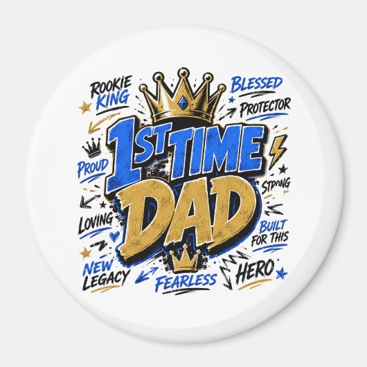 1st Time Dad Zweifarben-Kaffee Magnet (Vorne)