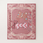 1st Valentine's Day Teddy Bear Bow Floral Motifs Puzzle (Vertikal)