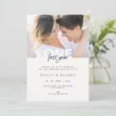 1st Wedding Anniversary - First Year with Photo Einladung (Stehend Vorderseite)