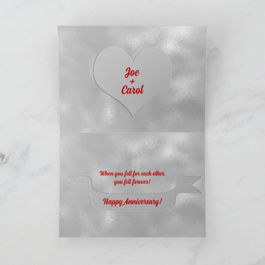 1st Wedding Anniversary Karte (Innenseite)