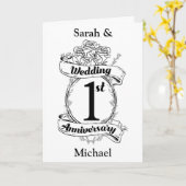 1st Wedding Anniversary Karte (Gelbe Blume)