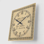 1st Wedding Anniversary Quadratische Wanduhr (Winkel)