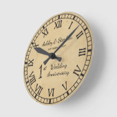1st Wedding Anniversary Runde Wanduhr (Winkel)