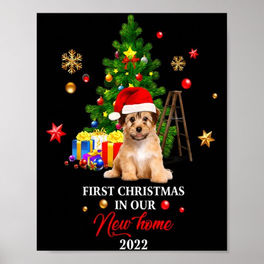 1st Xmas In Our New Home Xmas Norfolk Terrier T Sh Poster (Vorne)