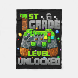 1ste Stufe Entsperrter Videogamer Pixel CK to S Fleecedecke