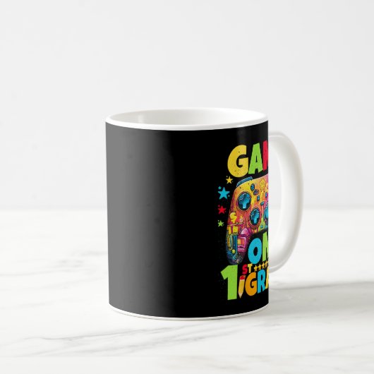 1ste Stufe Entsperrter Videogamer Pixel CK to S Kaffeetasse (VorderseiteRechts)
