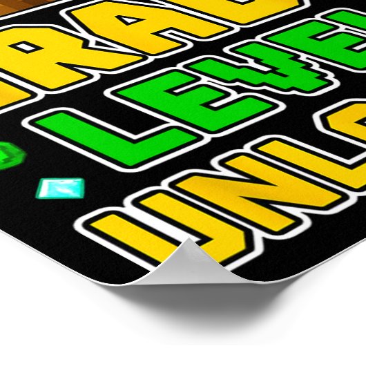 1ste Stufe Entsperrter Videogamer Pixel CK to S Poster (Ecke)