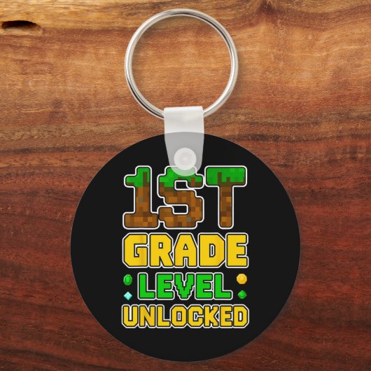 1ste Stufe Entsperrter Videogamer Pixel CK to S Schlüsselanhänger (Vorderseite)