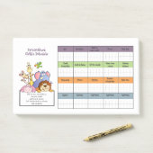 1YR Lieferung von Kindern CUSTOM Zeitplan Prämient Post-it Klebezettel (Auf Schreibtisch)