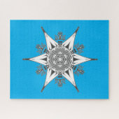 1Z Schwarz-weißes Abstraktes Tribal Puzzle (Horizontal)