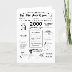 2000 Das Jahr, in dem Sie die Geburtstagskarte Geb Dankeskarte