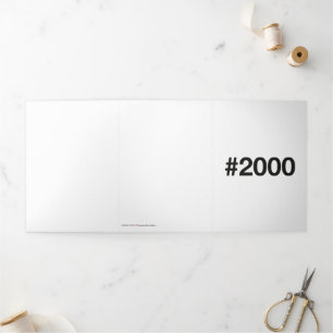 2000 Hashtag 25 Geburtstag Jahrestag Dreifach Gefaltete Karte