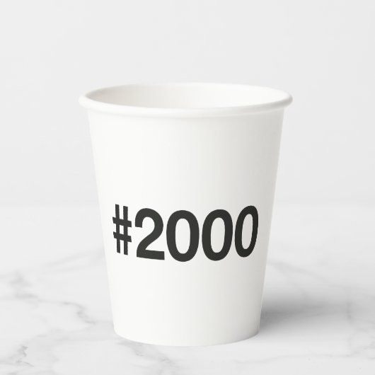 2000 Hashtag 25 Geburtstag Jahrestag Pappbecher (Vorderseite)