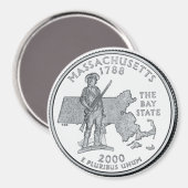 2000 Massachusetts Staat Quarter Magnet (Vorderseite/Rückseite)