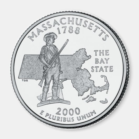 2000 Massachusetts Staat Quarter Magnet (Vorne)
