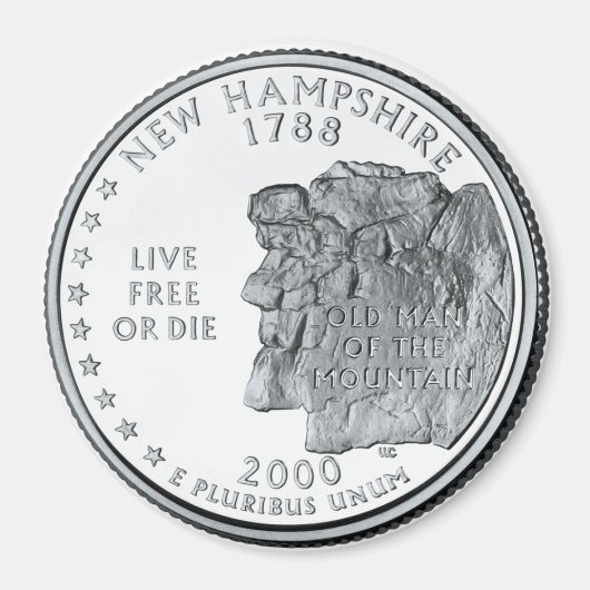 2000 Neuer Hampshire Staat Quarter Magnet (Vorne)