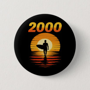 2000 Retro Surfen Vintage Sonnenuntergang 90er Äst Button