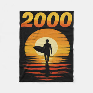 2000 Retro Surfen Vintage Sonnenuntergang 90er Äst Fleecedecke