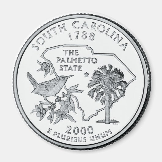 2000 South Carolina Staat Quarter Magnet (Vorne)