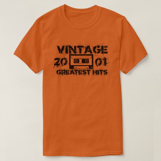 2001 Beste Treffer Vintag Black T-Shirt (Design vorne)